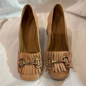 Pedro Miralles Camel Leather Loafers with Gold Detail